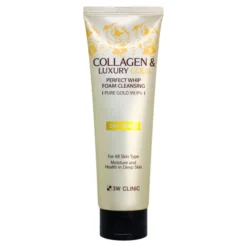 3W Clinic Collagen & Luxury Gold pianka do mycia twarzy z 24K złotem i kolagenem 180 ml