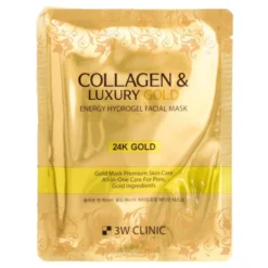 3W Clinic Collagen & Luxury Gold hydrożelowa maseczka do twarzy z 24K złotem i kolagenem 30 g