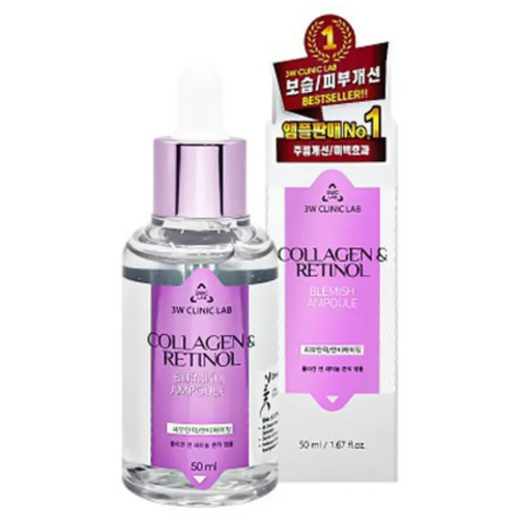 3W Clinic Lab Collagen & Retinol przeciwzmarszczkowa ampułka z kolagenem i retinolem na przebarwienia 50 ml