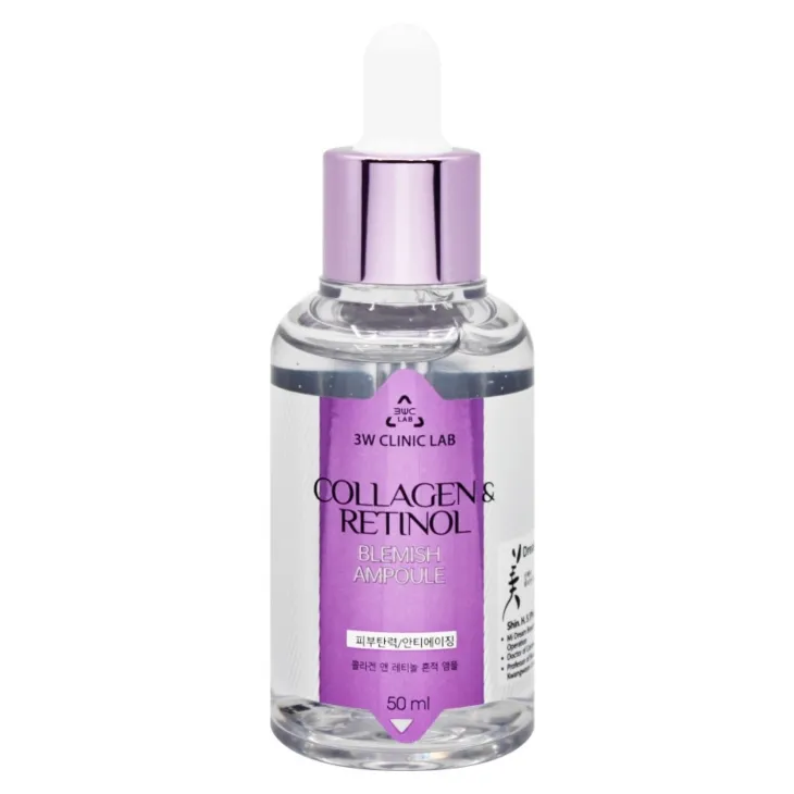 3W Clinic Lab Collagen & Retinol przeciwzmarszczkowa ampułka z kolagenem i retinolem na przebarwienia 50 ml