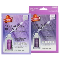 3W Clinic Lab Collagen & Retinol przeciwzmarszczkowa maseczka do twarzy w płachcie z kolagenem i retinolem 10 x 25 ml
