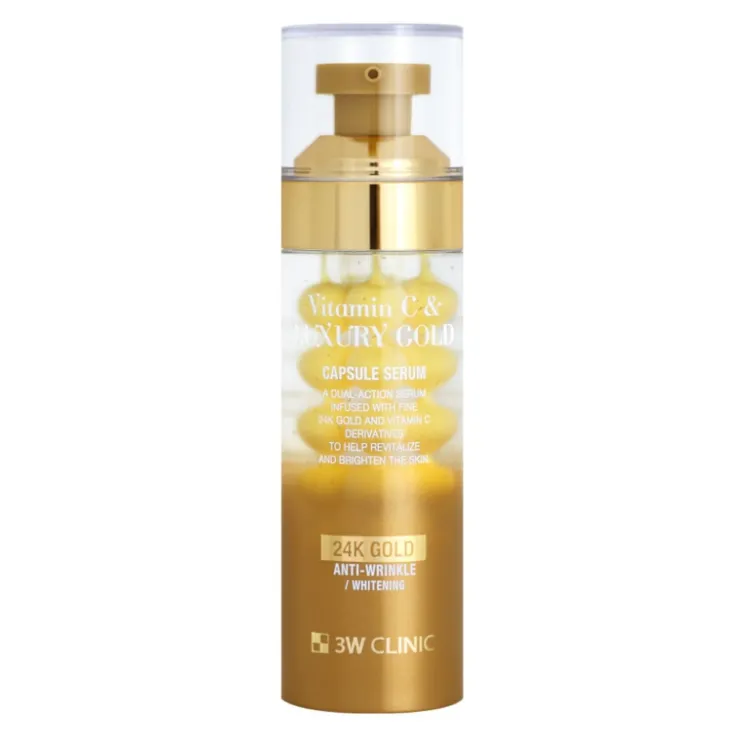 3W Clinic Vitamin C & Luxury Gold rozświetlające kapsułkowe serum do twarzy z 24K złotem 56 ml