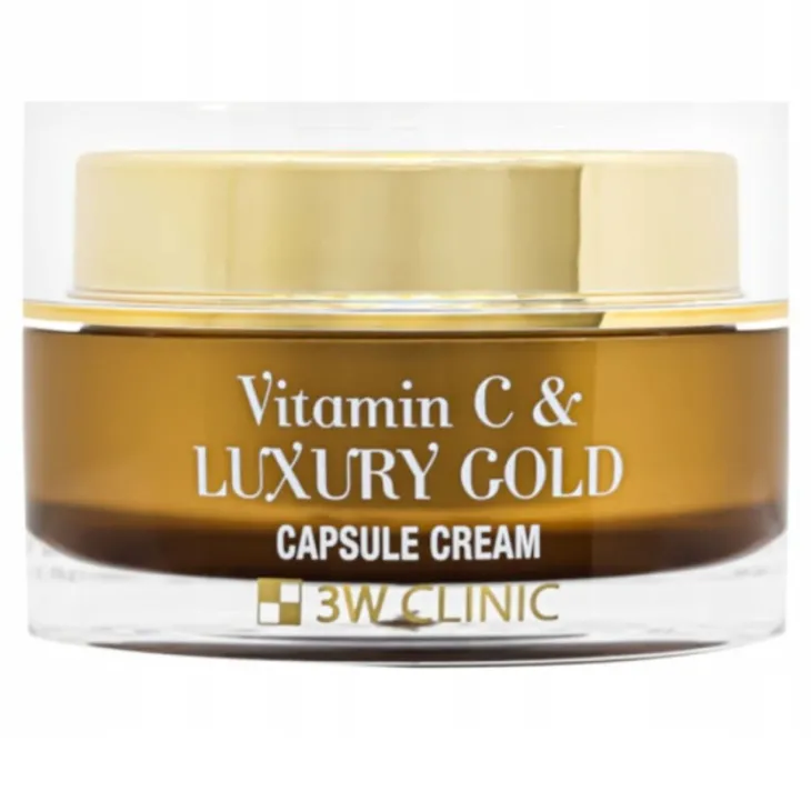 3W Clinic Vitamin C & Luxury Gold rozświetlający kapsułkowy krem do twarzy z 24K złotem 55 ml