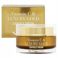 3W Clinic Vitamin C & Luxury Gold rozświetlający kapsułkowy krem do twarzy z 24K złotem 55 ml