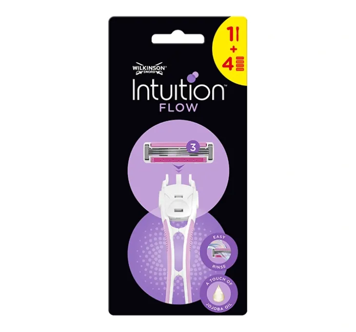 Wilkinson Sword Intuition Flow maszynka do golenia dla kobiet rączka + 4 wkłady