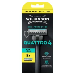 Wilkinson Sword Quattro 4 maszynka do golenia dla mężczyzn uchwyt + 5 wkładów
