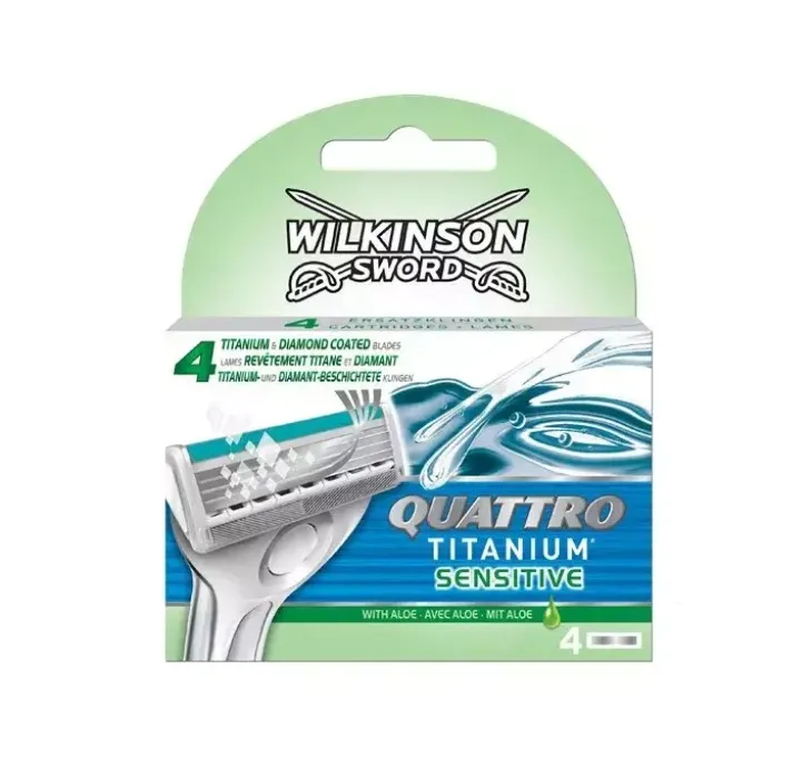Wilkinson Sword Quattro Titanium Sensitive wkłady do maszynki do golenia dla mężczyzn 4 sztuki