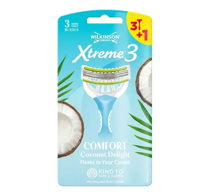 Wilkinson Sword Xtreme3 Comfort Coconut Delight jednorazowe maszynki do golenia dla kobiet 4 sztuki