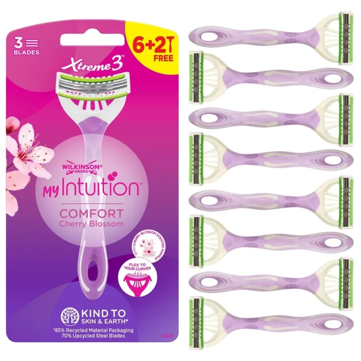 Wilkinson Sword Xtreme3 Comfortjednorazowe maszynki do golenia dla kobiet Cherry Blossom 8 sztuk