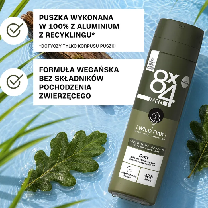 8x4 MEN antyperspirant w sprayu dla mężczyzn Wild Oak 150 ml