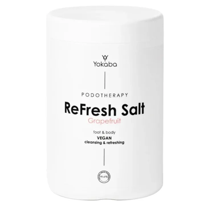 Yokaba Podotherapy ReFresh Salt Grapefruit profesjonalna intensywnie zmiękczająca sól do kąpieli stóp 1000 g