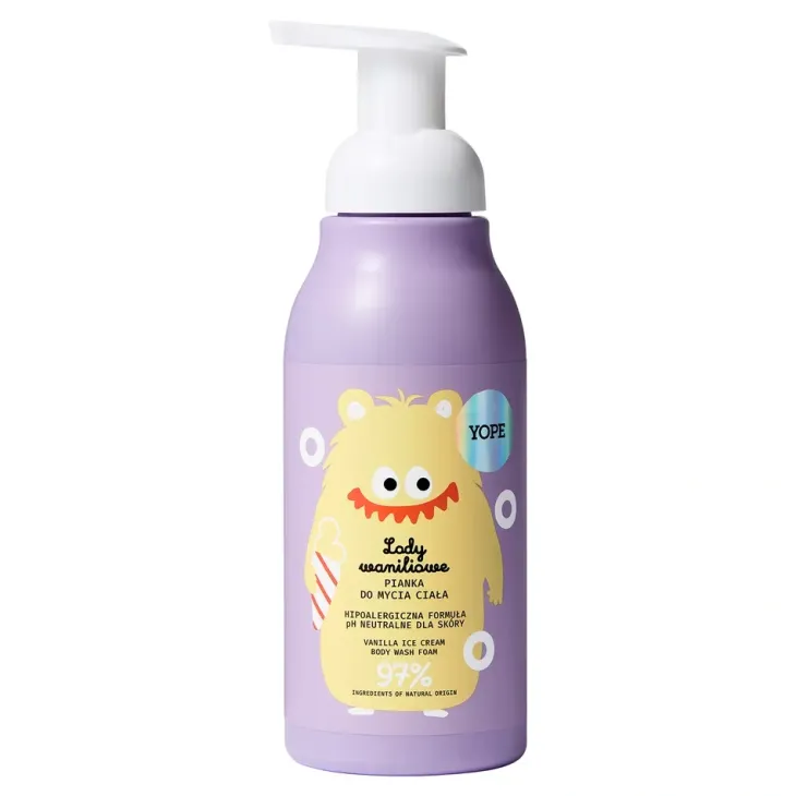 Yope hipoalergiczna pianka do mycia ciała dla dzieci Lody Waniliowe 400 ml