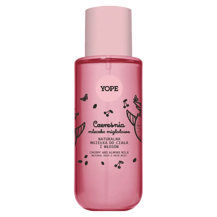 Yope naturalna mgiełka do ciała i włosów Czereśnia i Mleczko Migdałowe 200 ml