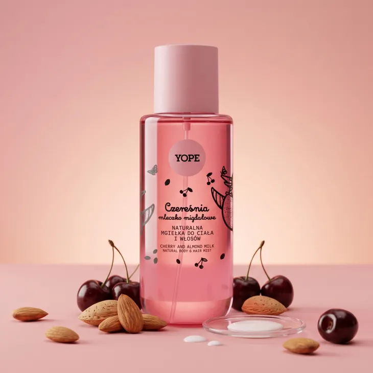 Yope naturalna mgiełka do ciała i włosów Czereśnia i Mleczko Migdałowe 200 ml