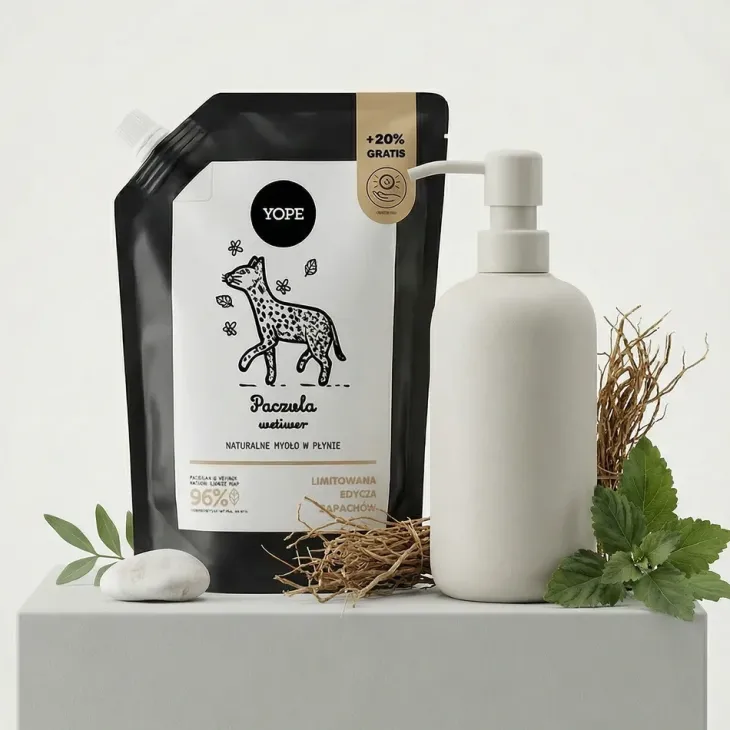 Yope naturalne mydło do rąk w płynie Paczula i Wetiwer refill 600 ml