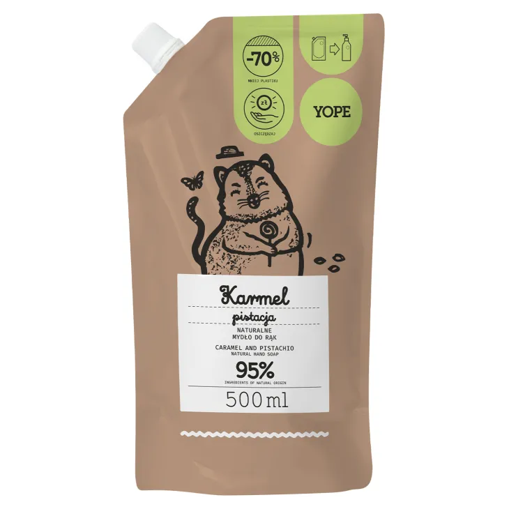 Yope naturalne mydło do rąk w płynie Karmel & Pistacja refill 500 ml