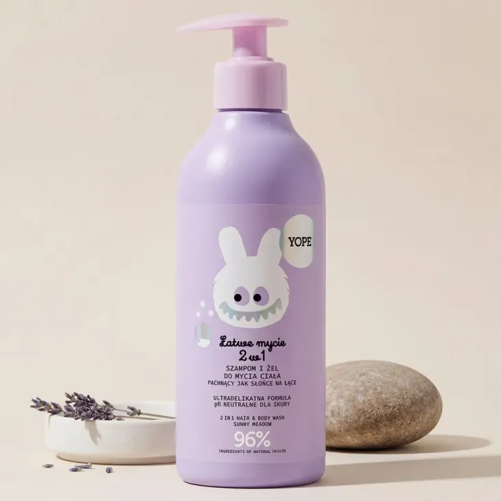 Yope ultradelikatny szampon i żel do mycia ciała dla dzieci 2w1 Łatwe mycie Słońce na łące 400 ml