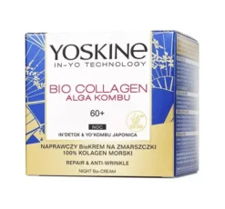 Yoskine Bio Collagen Alga Kombu naprawczy biokrem na zmarszczki na noc 60+ 50ml
