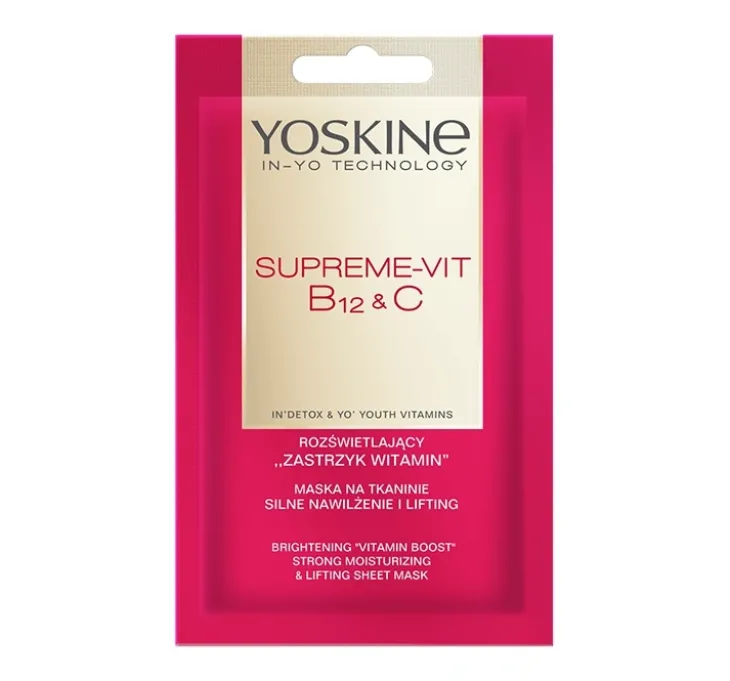 Yoskine Supreme-Vit B12 + C maska do twarzy w płachcie 1 sztuka