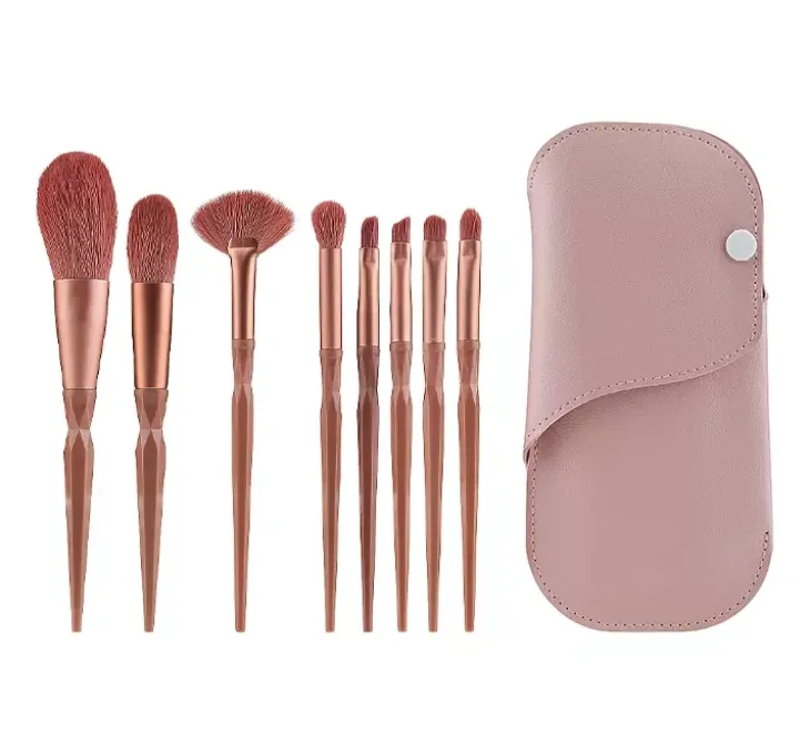 Zestaw pędzli do makijażu w etui 8 sztuk