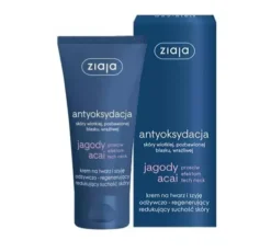 Ziaja Antyoksydacja Jagody Acai odżywczo-regenerujący krem na twarz i szyję redukujący suchość skóry 50 ml