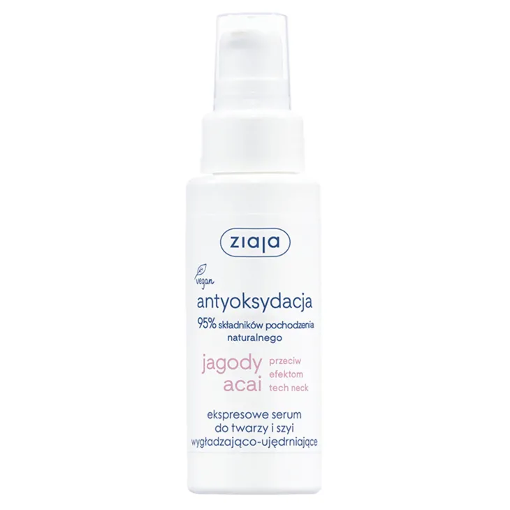 Ziaja Jagody Acai ekspresowe serum do twarzy i szyi wygładzająco-ujędrniające 50 ml