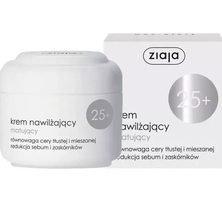 Ziaja krem nawilżający matujący 25+ SPF6 cera tłusta i mieszana 50 ml