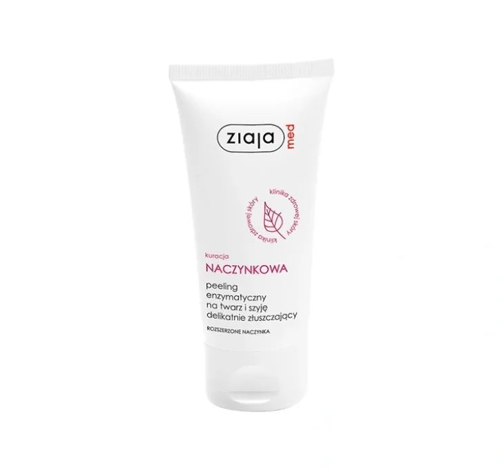 Ziaja Med Kuracja Naczynkowa peeling enzymatyczny do twarzy i szyi na rozszerzone naczynka 75 ml