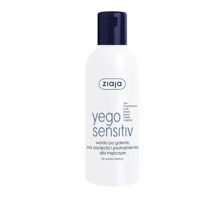 Ziaja Yego Sensitiv woda po goleniu na zacięcia i podrażnienia dla mężczyzn 200 ml