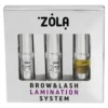 ZOLA Brow&Lash Lamination System zestaw do laminacji brwi i rzęs 1 Lifting Gel 10 ml + 2 Volume Fixer 10 ml + 3 Keratin Serum 10 ml