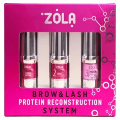 ZOLA Brow&Lash Protein Reconstruction System zestaw do laminacji brwi i rzęs 1 Protein Strong Lifting 10 ml + 2 Protein Fixer 10 ml + 3 Protein Care 10 ml