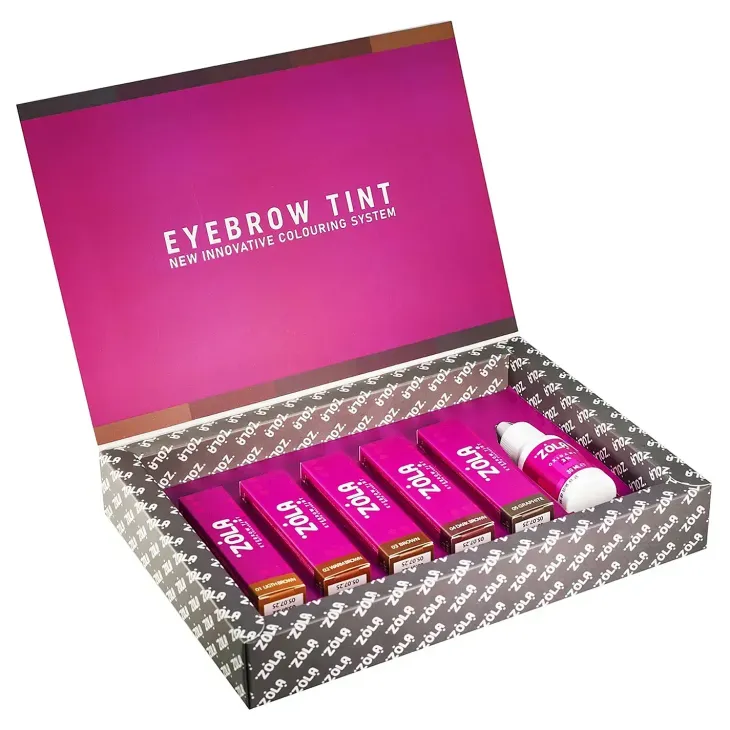ZOLA Eyebrow Tint zestaw farb do brwi z kolagenem 5 x 15 ml + utleniacz 3% 30 ml